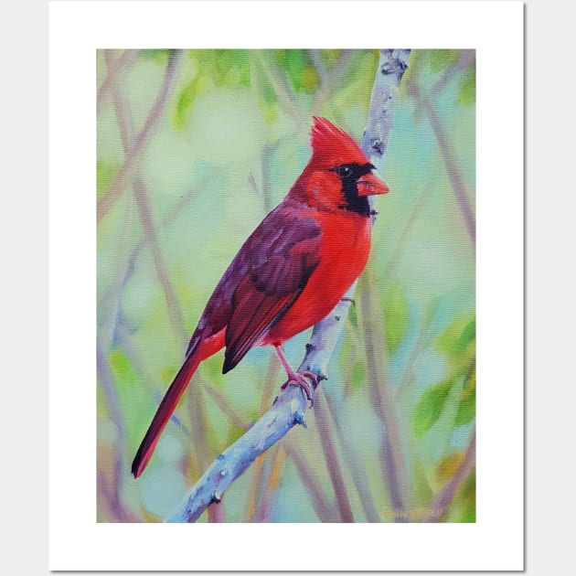 Northern Cardinal in Spring Wall Art by EmilyBickell